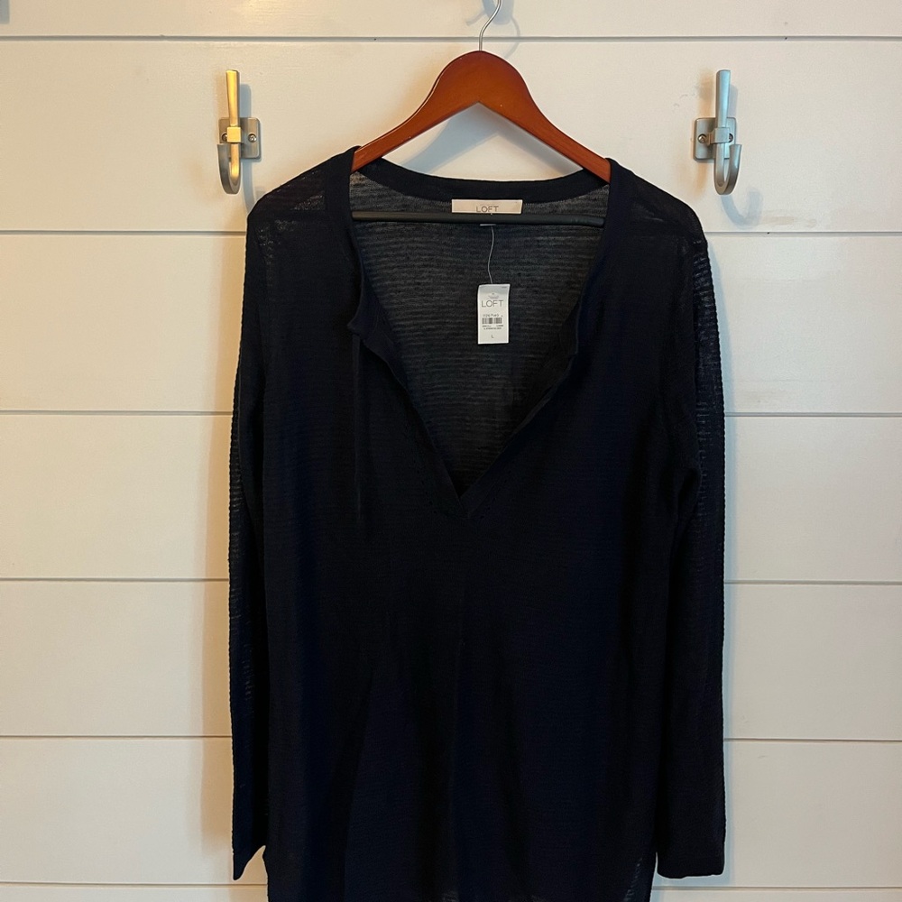 NEW Loft Navy Long Sleeve Coverup